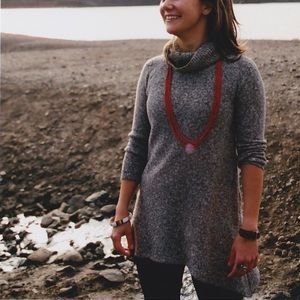 Grey, knit, sweater dress